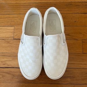 Checkered platform vans- Marshmallow/turtledove